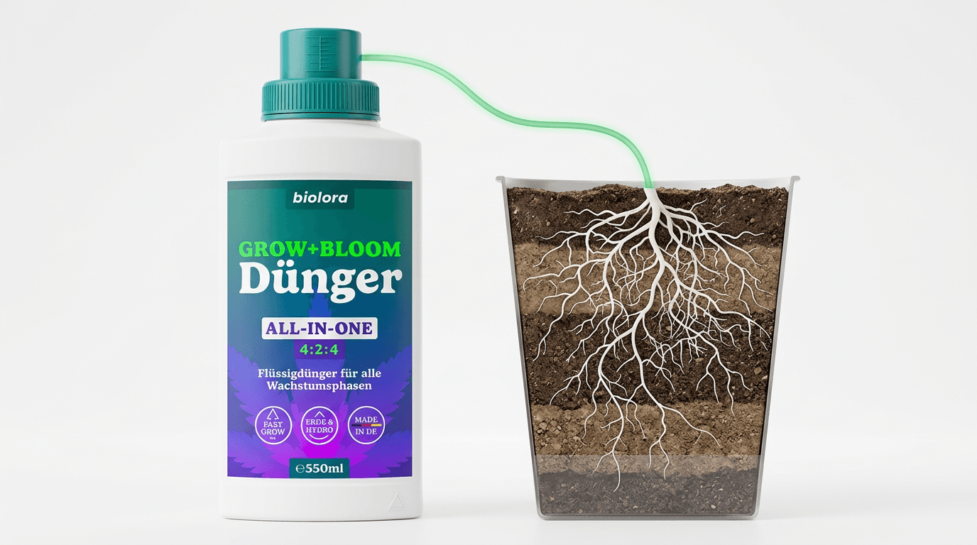 BIOLORA® Cannabis Dünger mit integriertem Wurzelaktivator – Produkt und Wirkung
